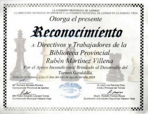 Reconocimiento apoyo Torneo Giraldilla-Directivos y trabajadores