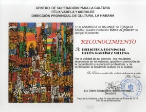 Reconocimiento del Centro Superacion 2019