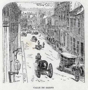 Calle Obispo dibujo de Samuel Hazard