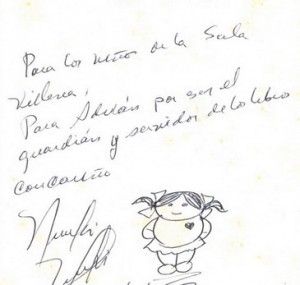 Dedicatoria y firma de Niurki