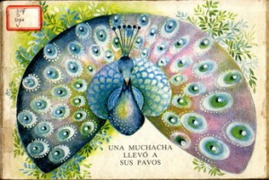 Una muchacha llevó a sus pavos.